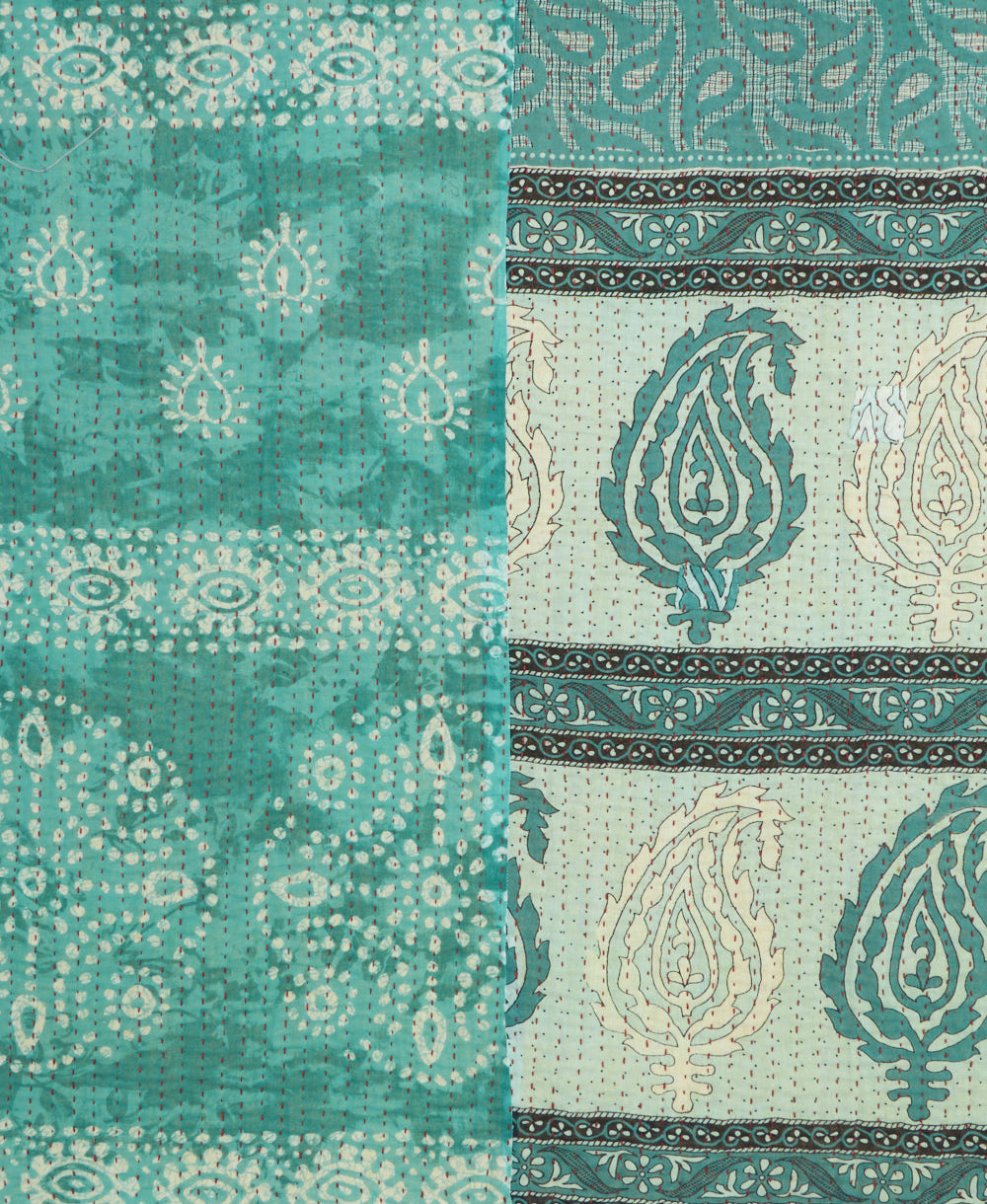 kantha quilt throw made of recycled vintage saris