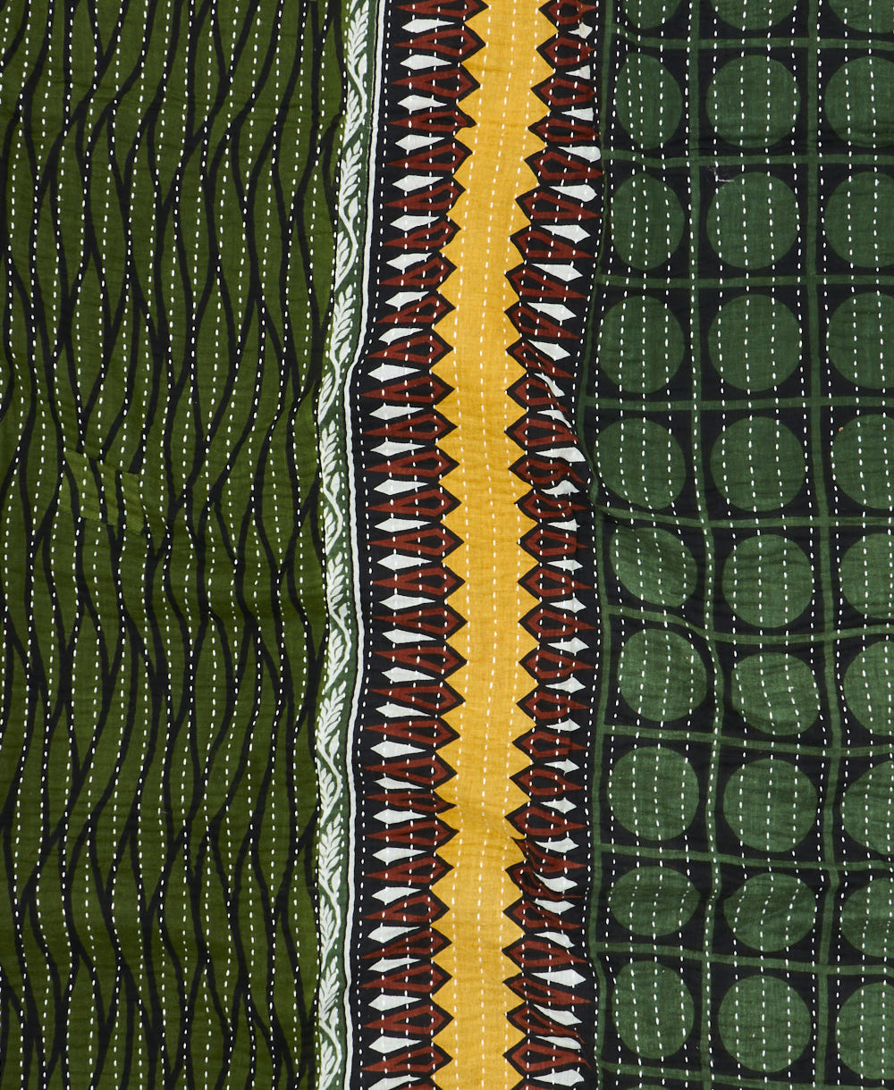 Kantha quilt throw made of recycled vintage saris