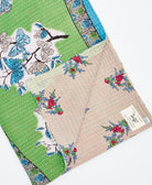 Kantha quilt throw featuring traditional kantha hand stitching
