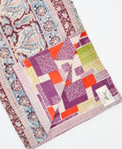 Kantha quilt throw featuring traditional kantha hand stitching