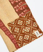 Kantha quilt throw featuring traditional kantha hand stitching