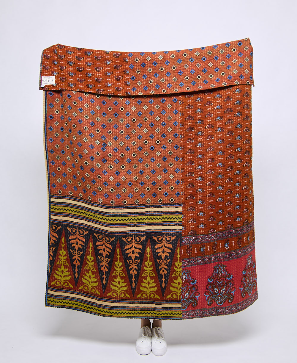 Artisan made kantha quilt throw  