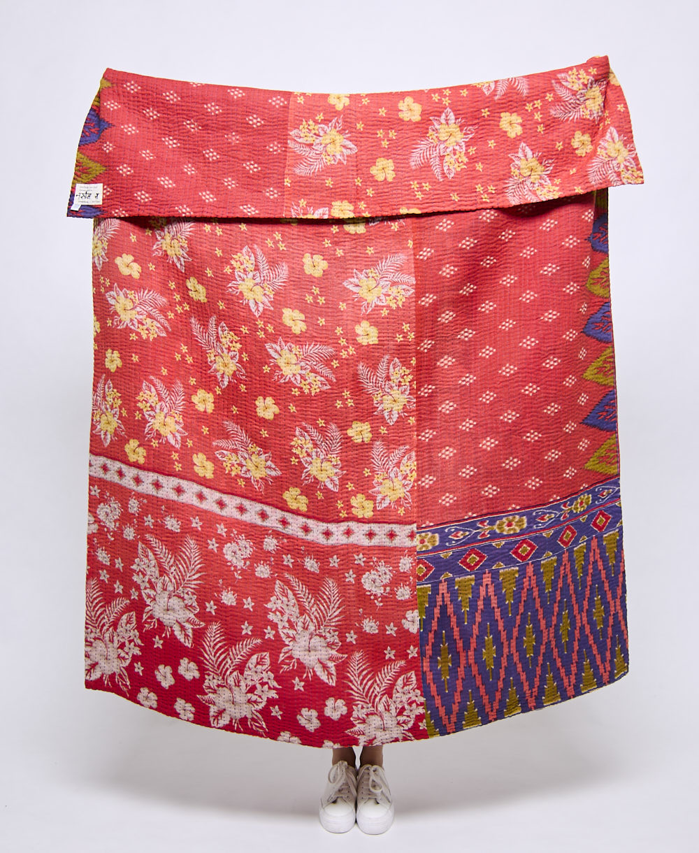 Artisan made kantha quilt throw  