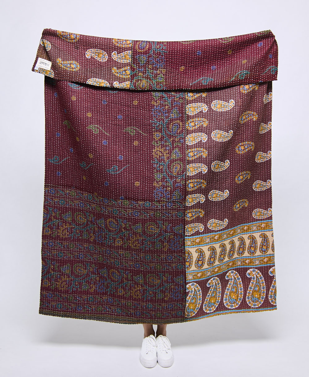 Artisan made kantha quilt throw  