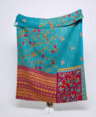Artisan made kantha quilt throw  
