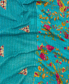 Kantha quilt throw made of recycled vintage saris