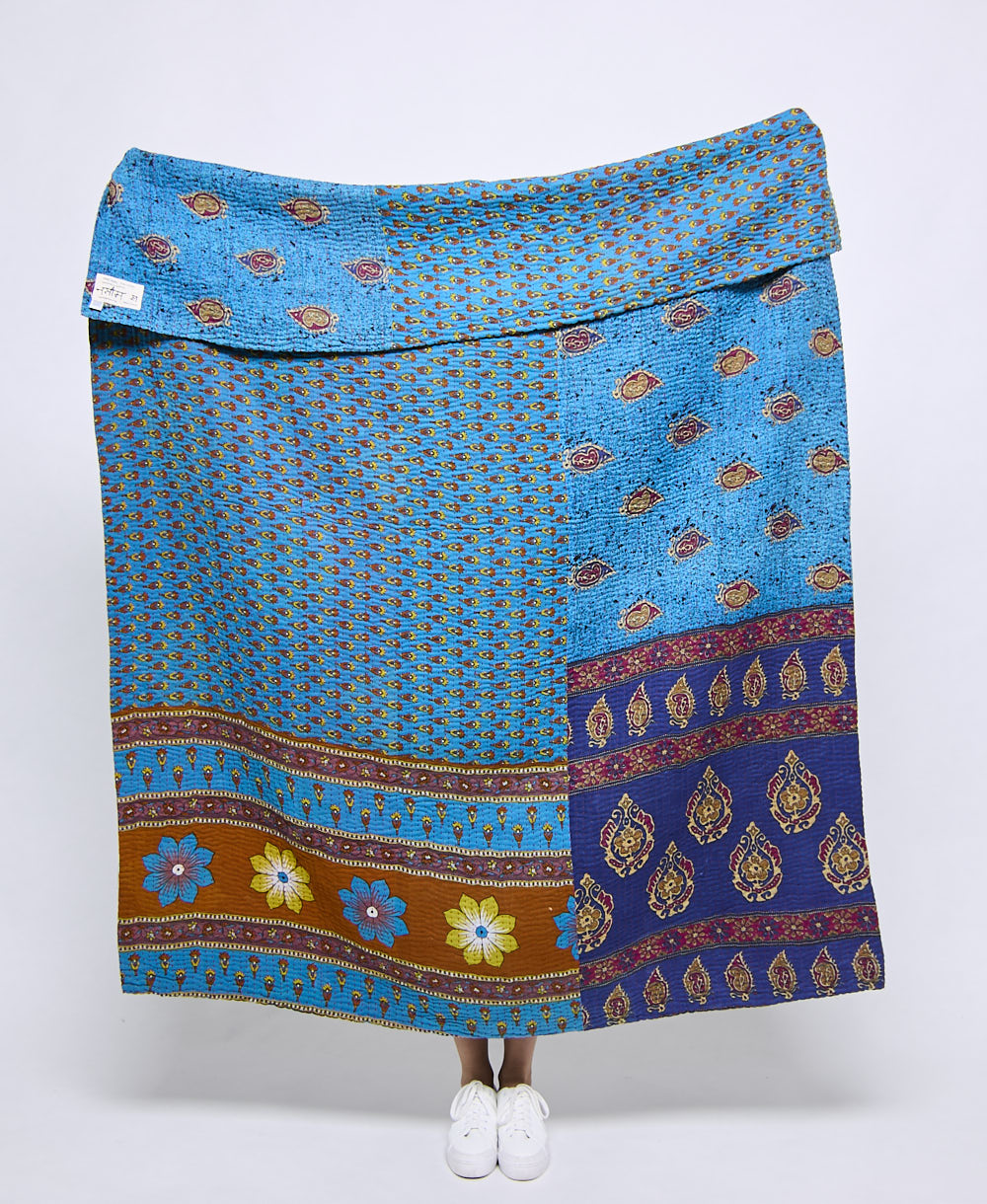 Artisan made kantha quilt throw  