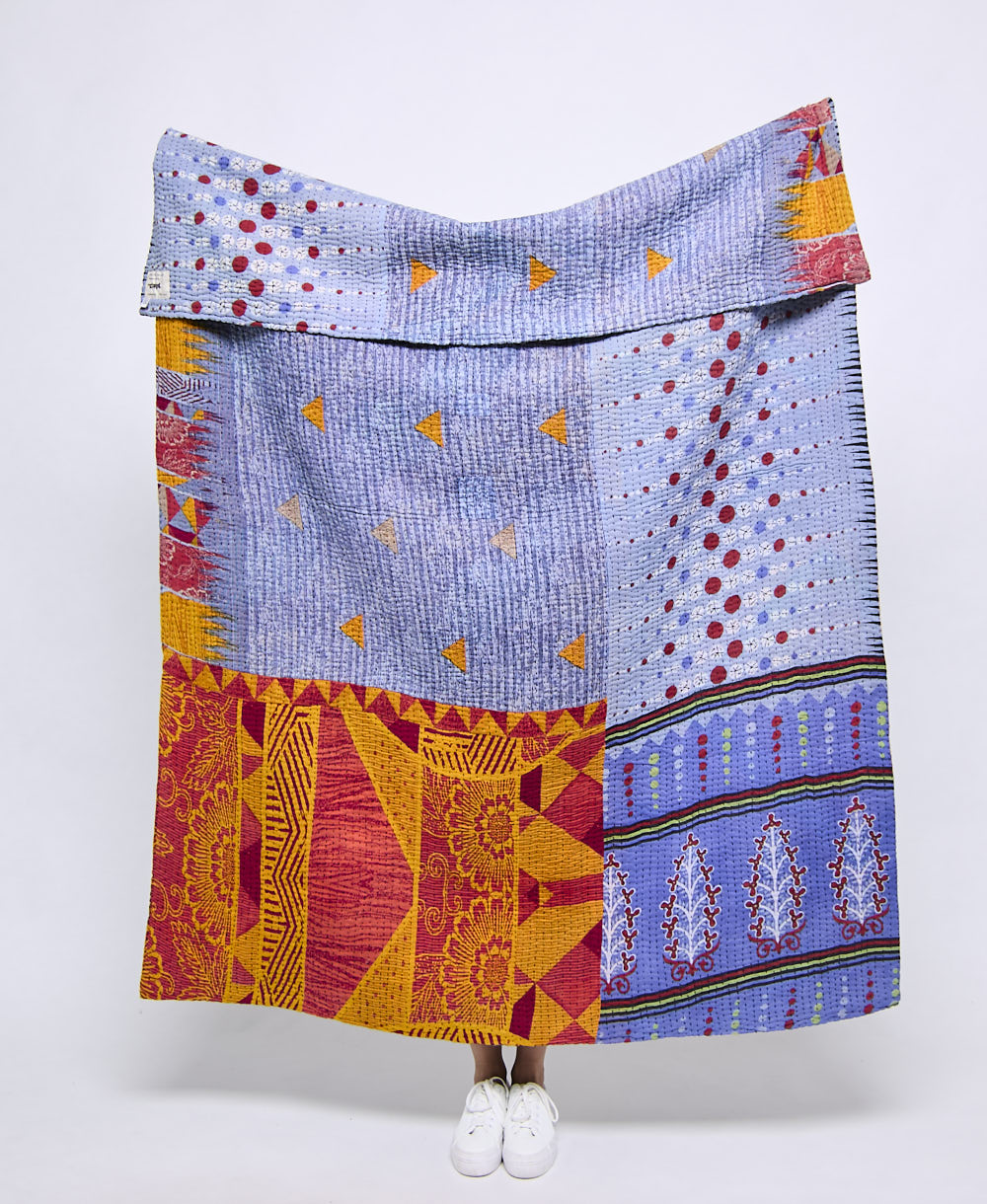 Artisan made kantha quilt throw  