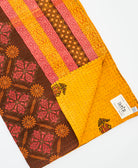 Kantha quilt throw featuring traditional kantha hand stitching