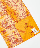 Kantha quilt throw featuring traditional kantha hand stitching