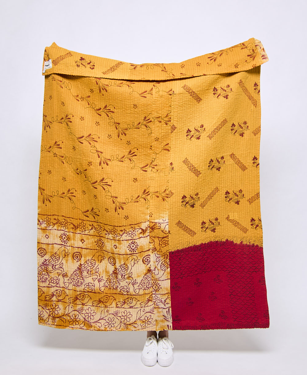 Artisan made kantha quilt throw  