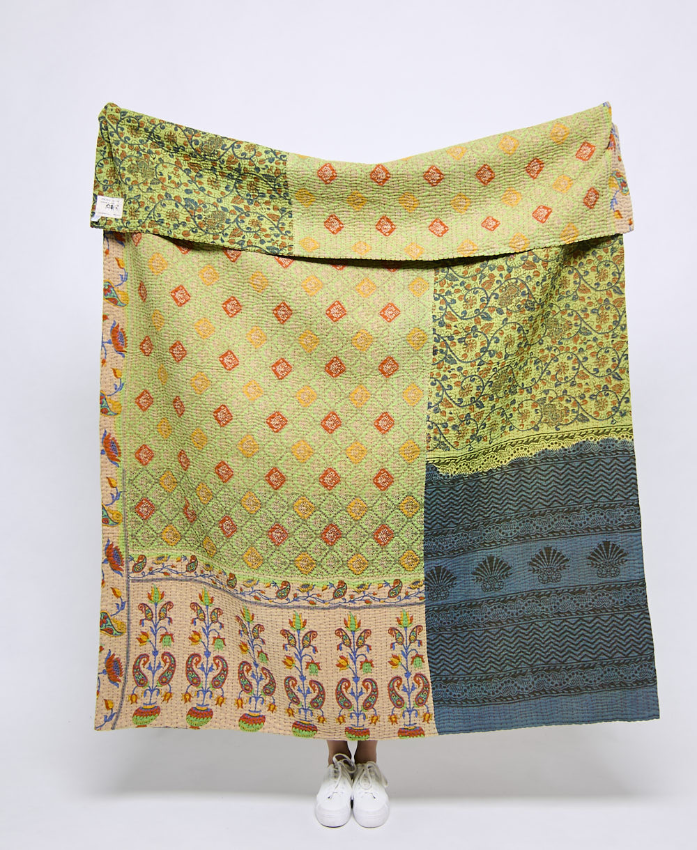 Artisan made kantha quilt throw  