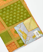 Kantha quilt throw featuring traditional kantha hand stitching