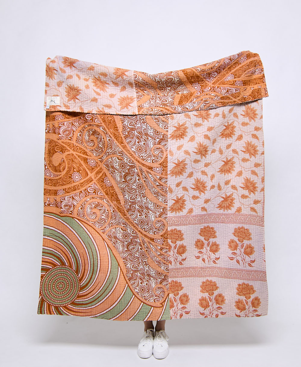 Artisan made kantha quilt throw  