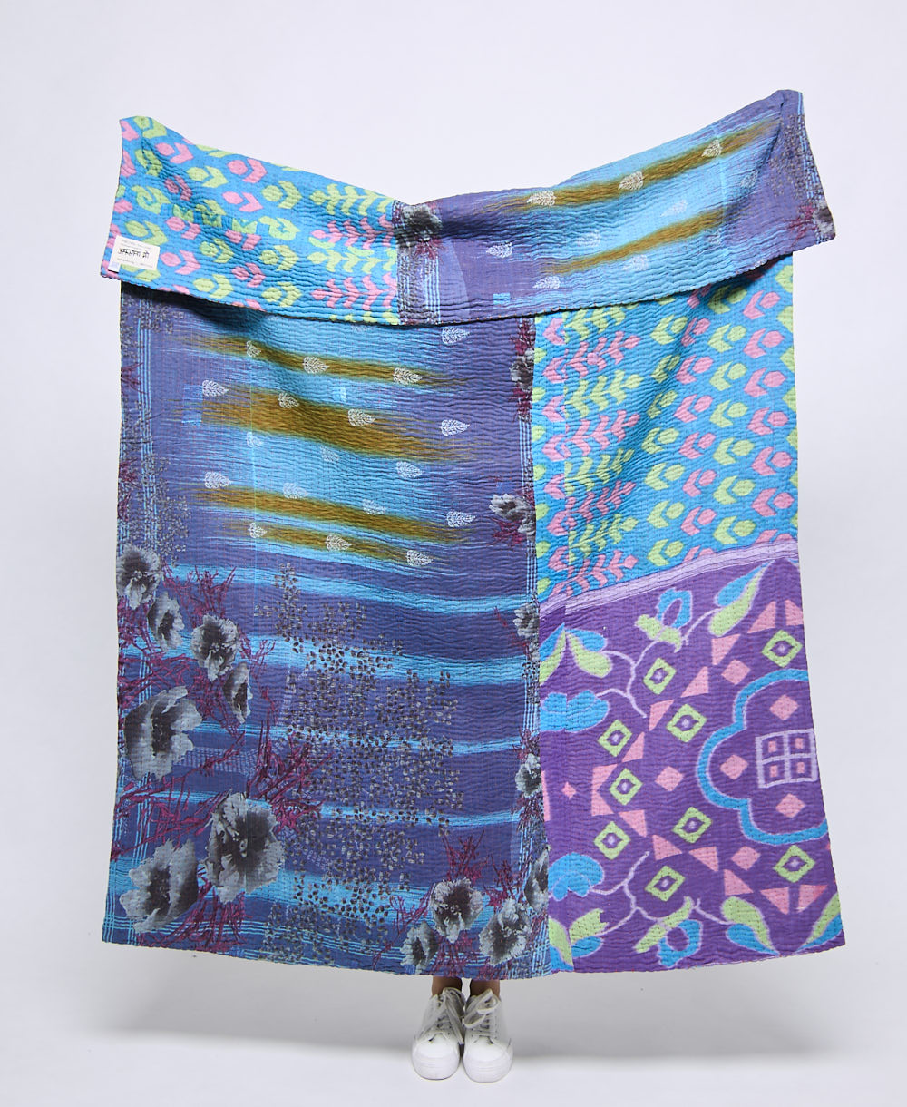 Artisan made kantha quilt throw  