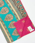 Kantha quilt throw featuring traditional kantha hand stitching