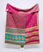 Artisan made kantha quilt throw  