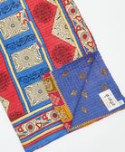 Kantha quilt throw featuring traditional kantha hand stitching