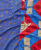 Kantha quilt throw made of recycled vintage saris
