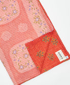 Kantha quilt throw featuring traditional kantha hand stitching