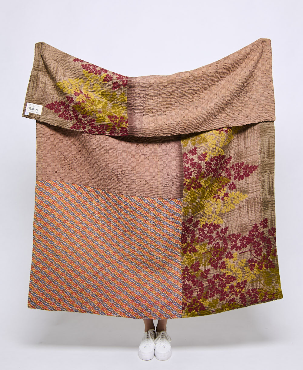 Artisan made kantha quilt throw  