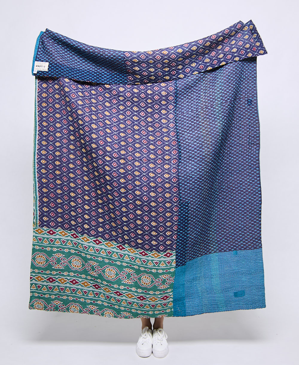 Artisan made kantha quilt throw  