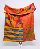 Artisan made kantha quilt throw  
