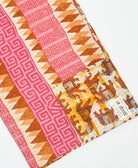 Kantha quilt throw featuring traditional kantha hand stitching