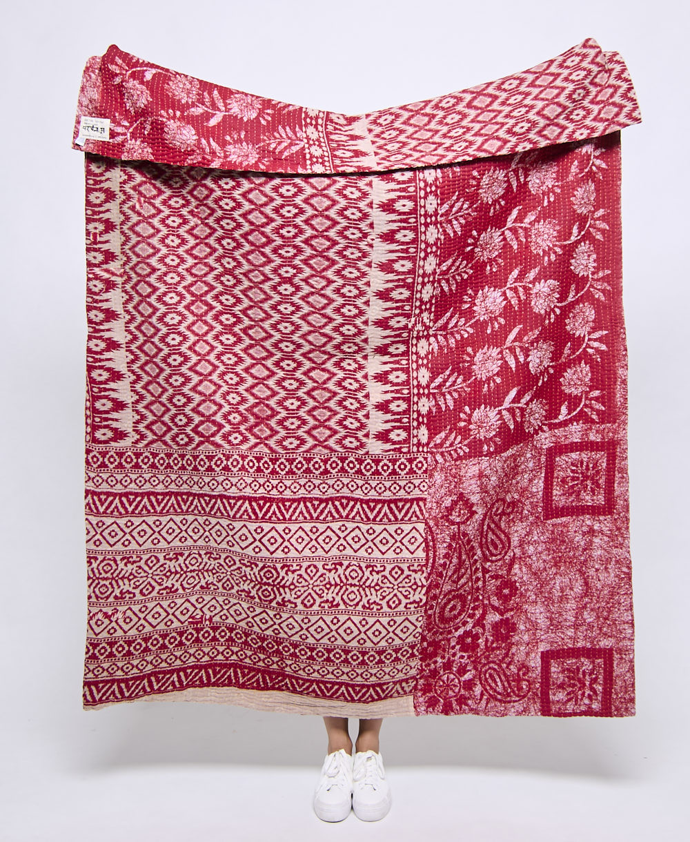 Artisan made kantha quilt throw  