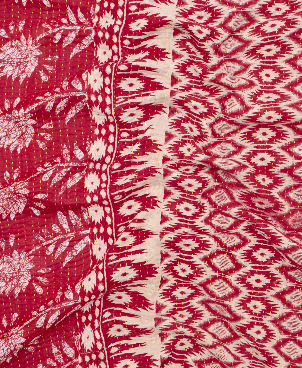 Kantha quilt throw made of recycled vintage saris