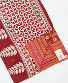 Kantha quilt throw featuring traditional kantha hand stitching