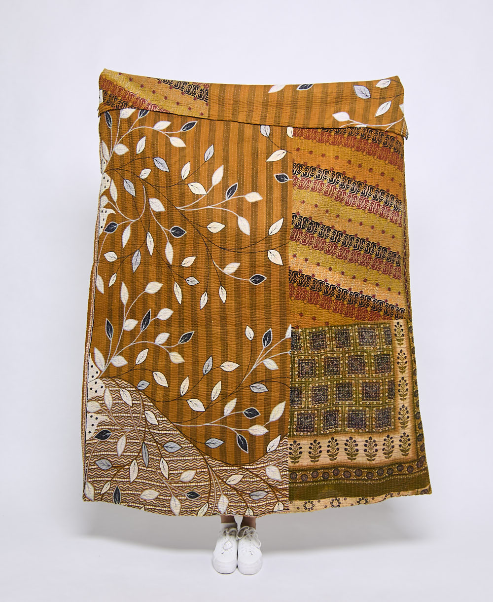 Artisan made kantha quilt throw  