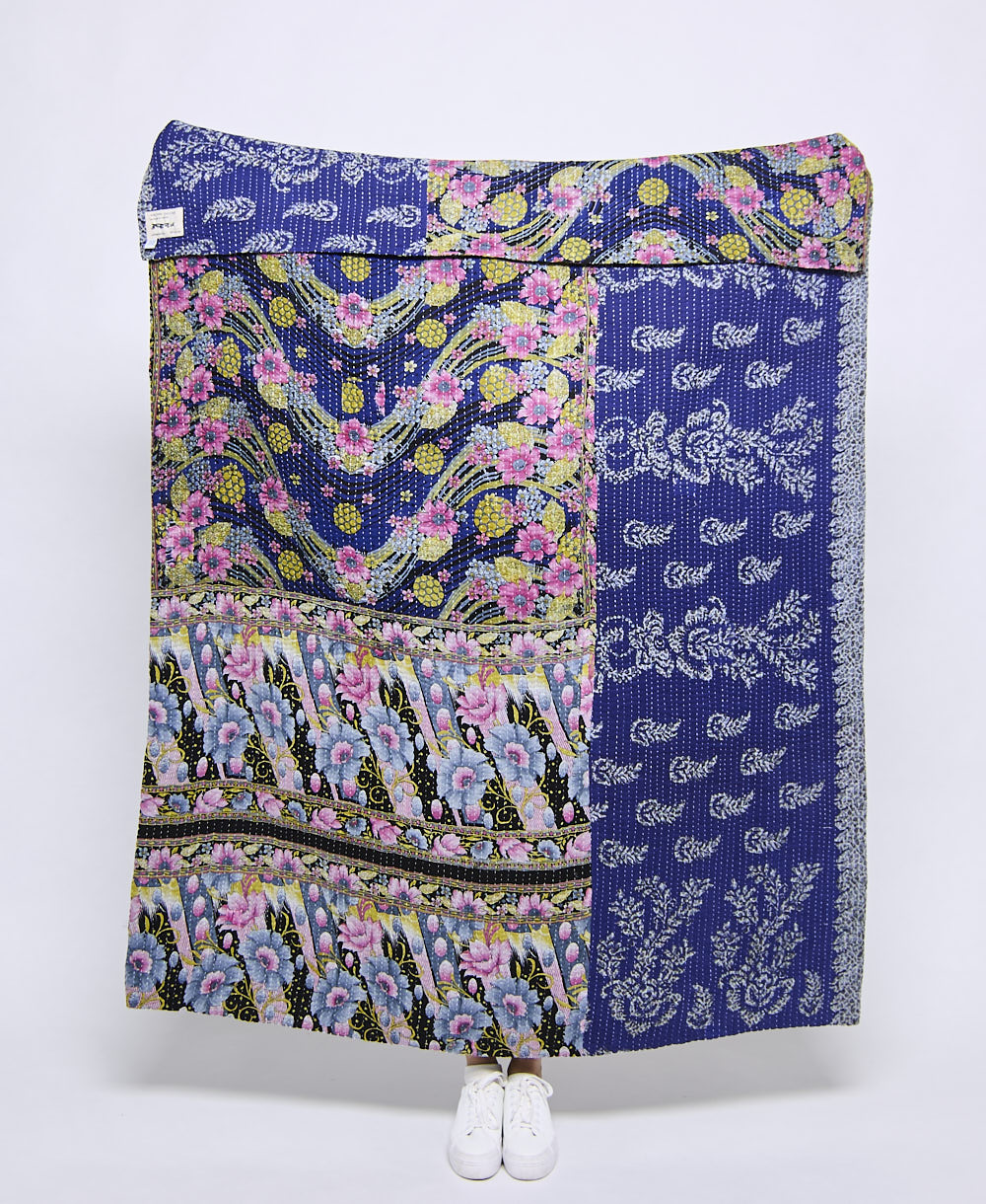 Artisan made kantha quilt throw  