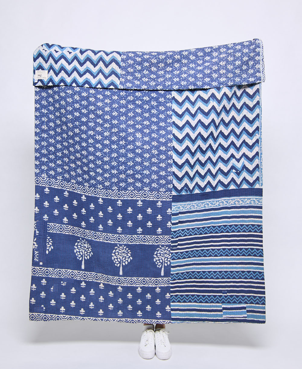 Artisan made kantha quilt throw  