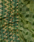 Kantha quilt throw featuring traditional kantha hand stitching