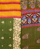 Kantha quilt throw made of recycled vintage saris