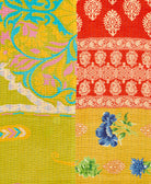 Kantha quilt throw made of recycled vintage saris
