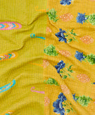 Kantha quilt throw featuring traditional kantha hand stitching