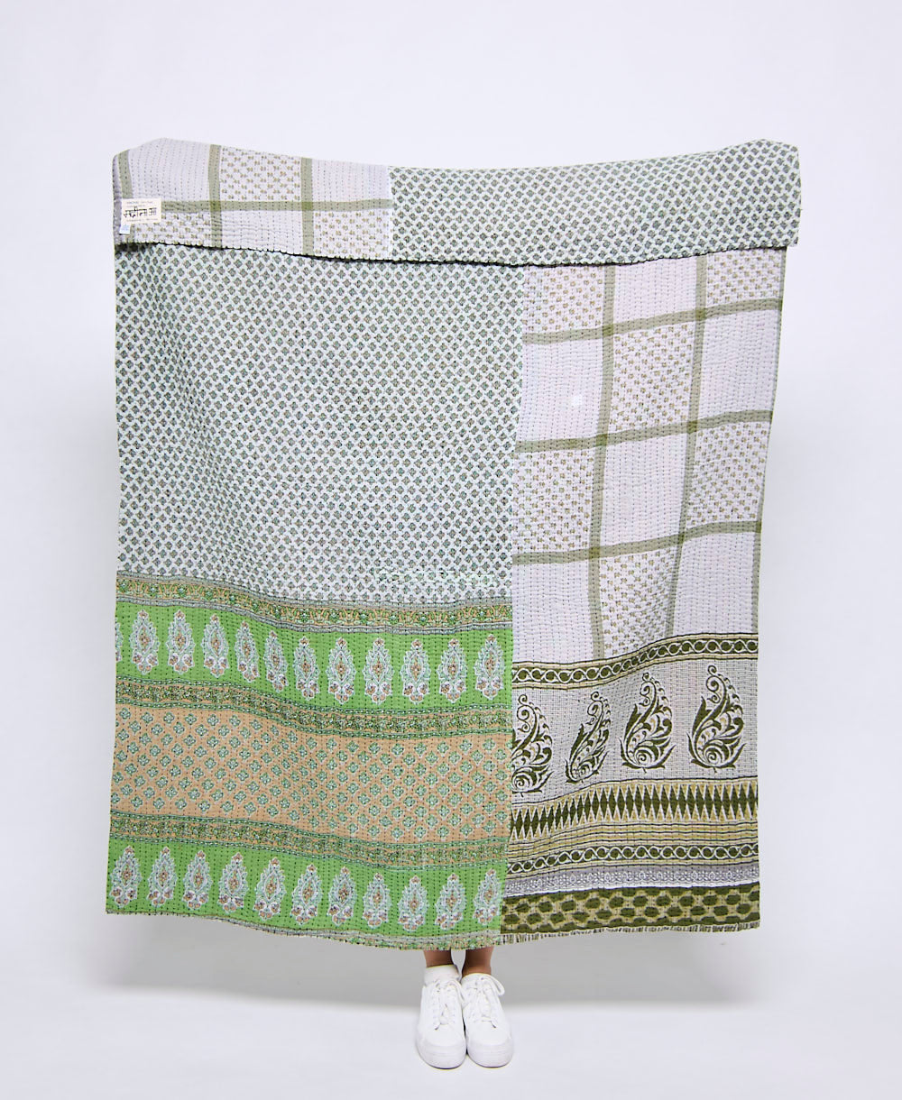 Artisan made kantha quilt throw  