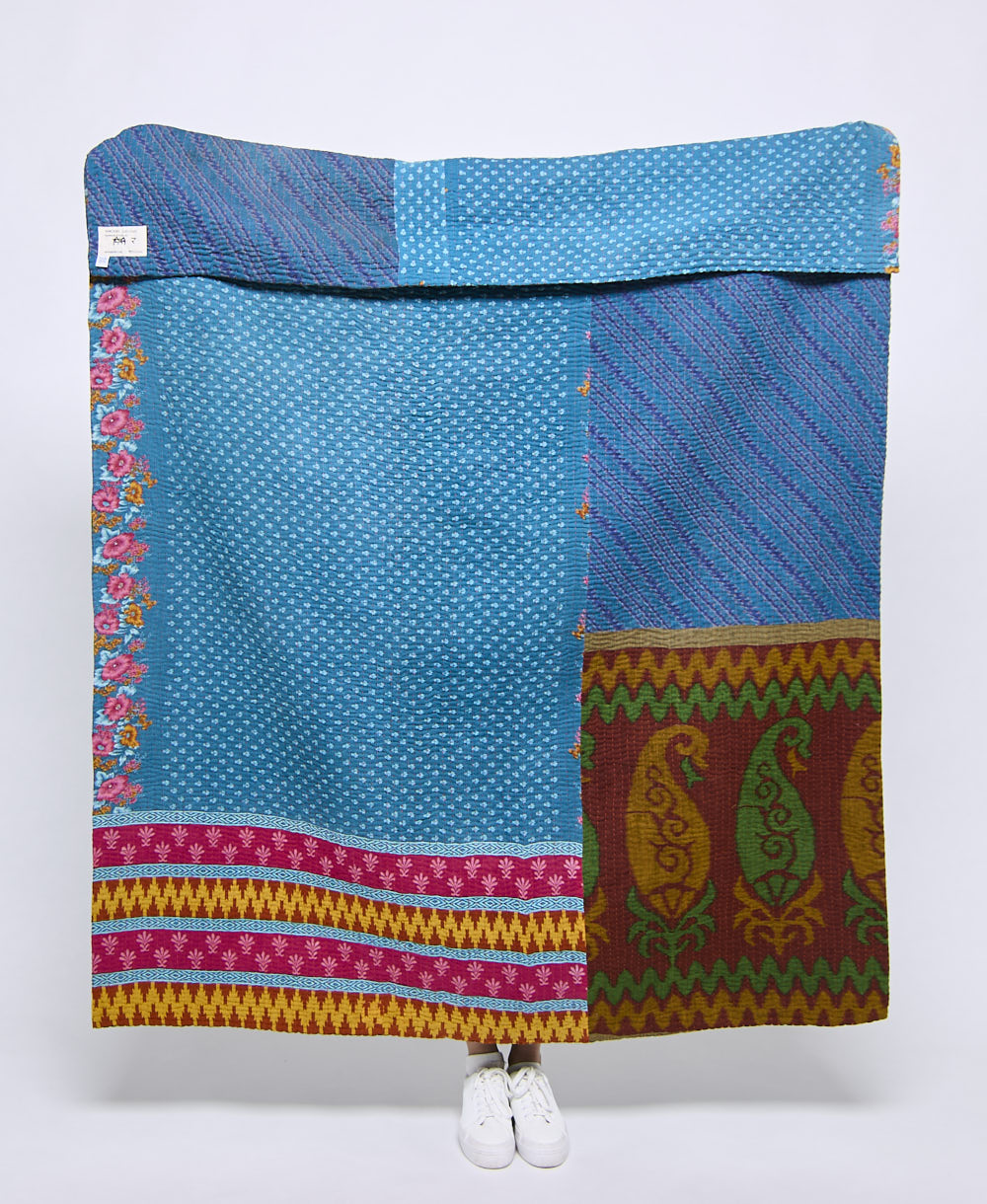 Artisan made kantha quilt throw  