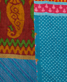 Kantha quilt throw made of recycled vintage saris