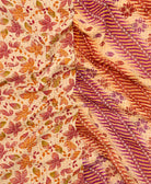 Kantha quilt throw featuring traditional kantha hand stitching