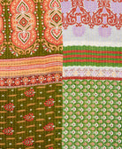 Kantha quilt throw made of recycled vintage saris