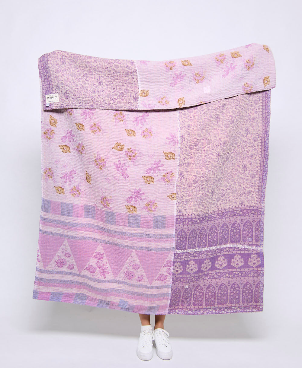 Artisan made kantha quilt throw  