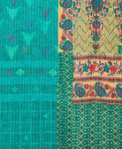 Kantha quilt throw made of recycled vintage saris