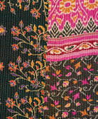 Kantha quilt throw made of recycled vintage saris