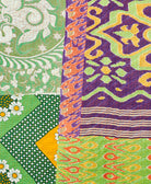 Kantha quilt throw made of recycled vintage saris