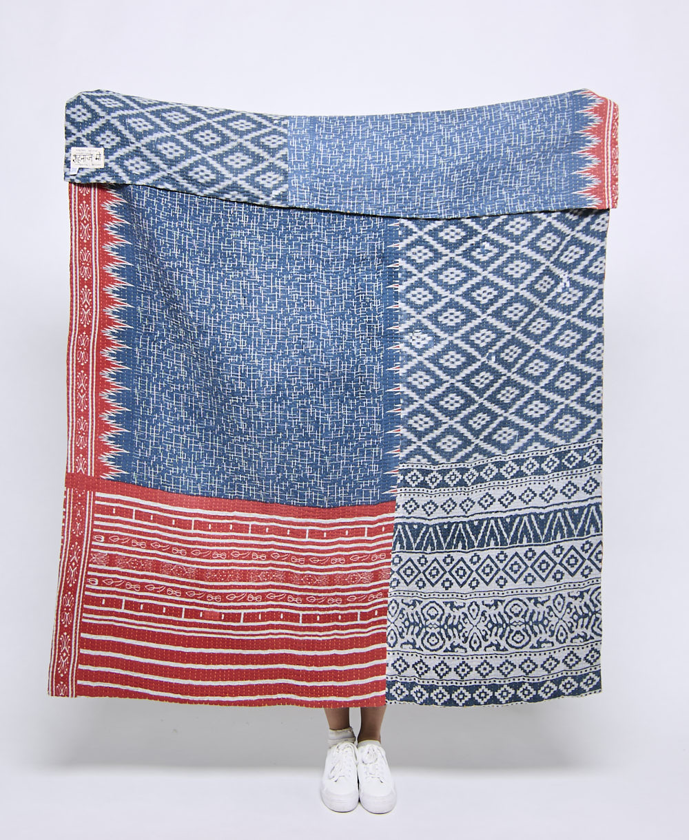 Artisan made kantha quilt throw  
