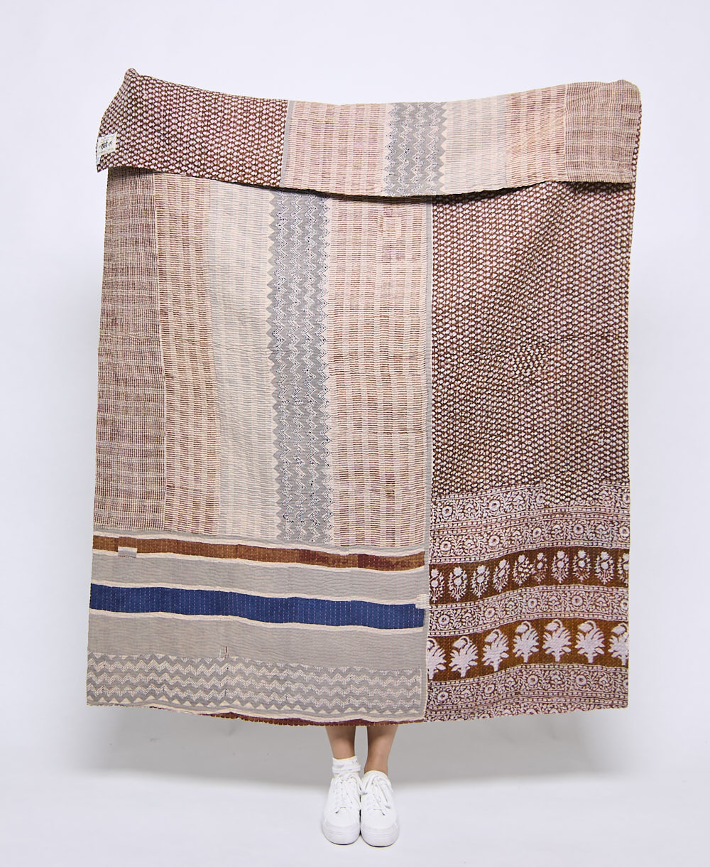 Artisan made kantha quilt throw  