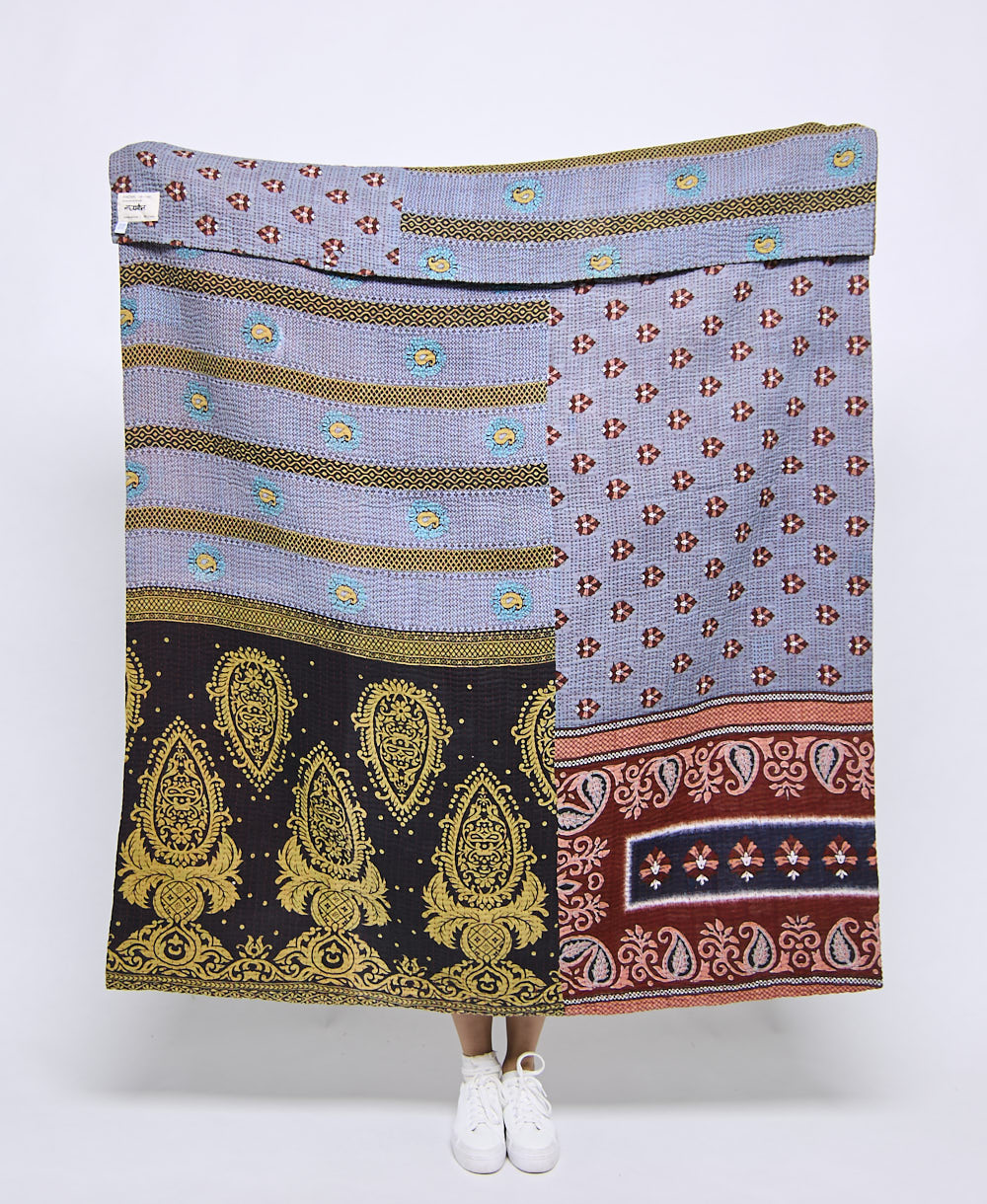 Artisan made kantha quilt throw  